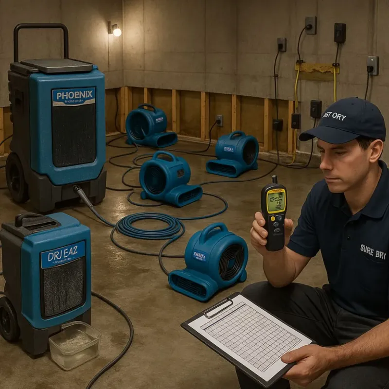Structural Drying and Dehumidification process in Clifton Heights, PA